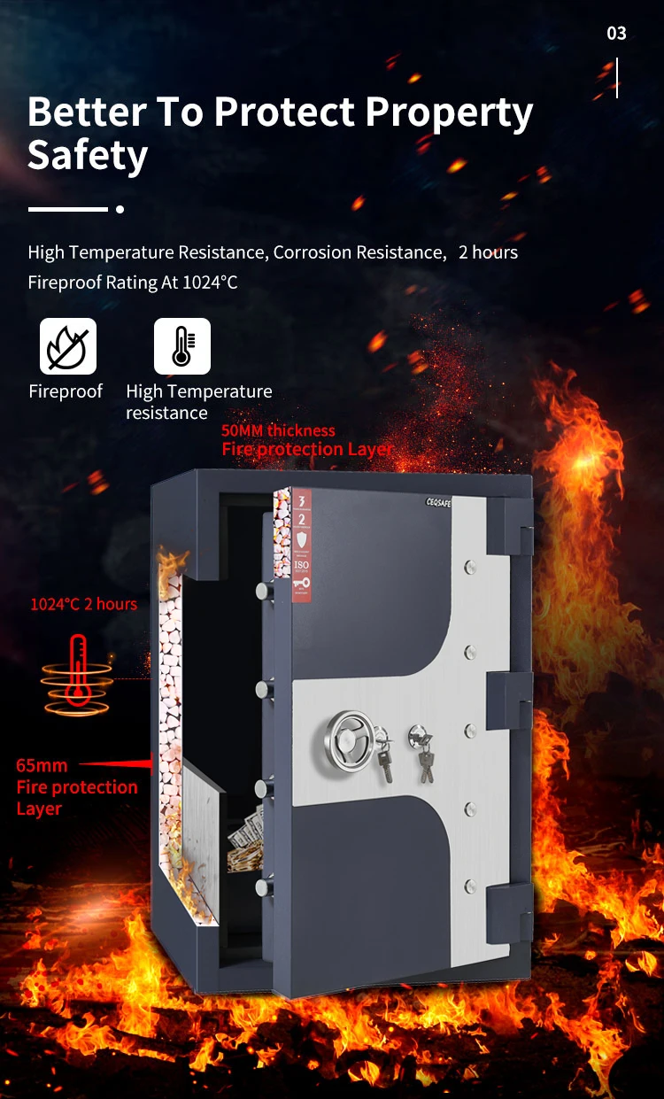 CEQSAFE High-end Security Digital Electronic and Key Lock Fire Proof Safe Box factory