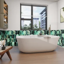 CS 3D Decorative Tile Tickers Self Adhesive Peel and Stick Tropical Wall Stickers for Home Decoration