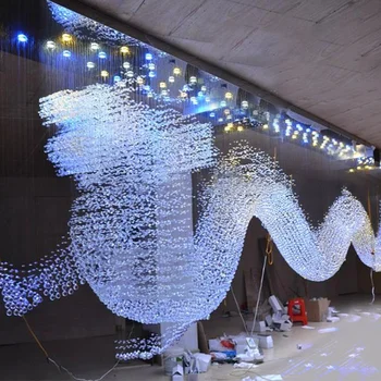 Modern custom Decoration dragon-shaped animal Hanging Light large crystal hotel hallway chandelier