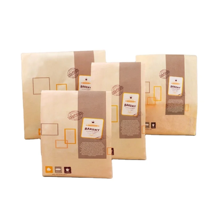 Factory Wholesale Food Grade Plastic Gift Bag With Handle Birthday Party Food Bread Candy Cake Cookie Packaging Bags