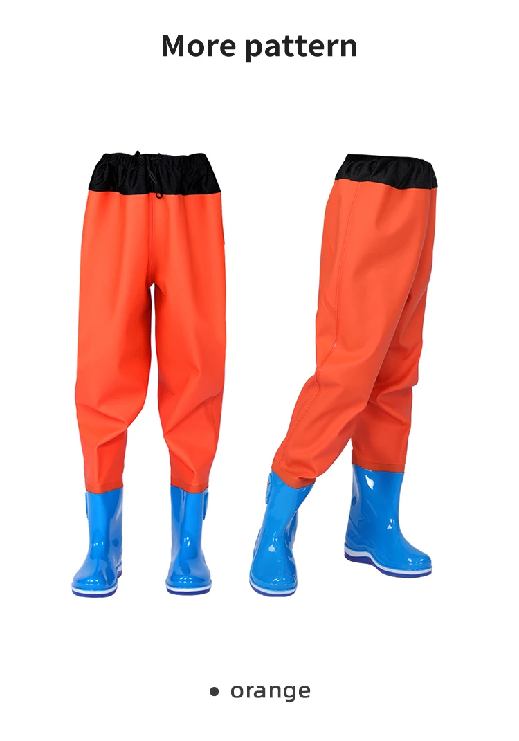 Orange Children's Wading Set High Quality Customized Pvc Water Trouser ...