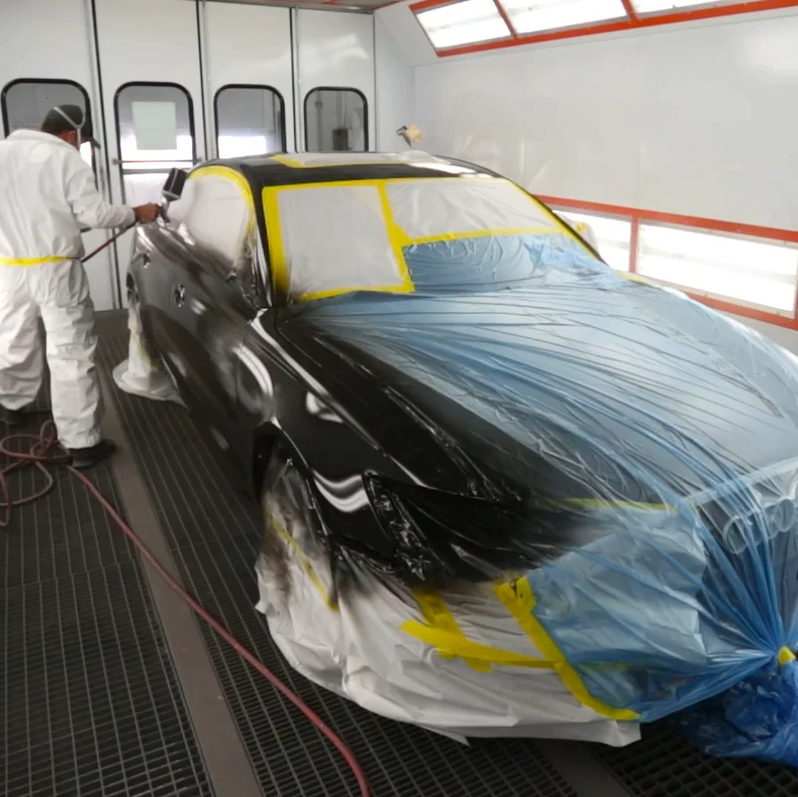 Car Paint Pre Taped Painters Roll Sheet Prefold Plastic Cover Masking Film With Masking Tape