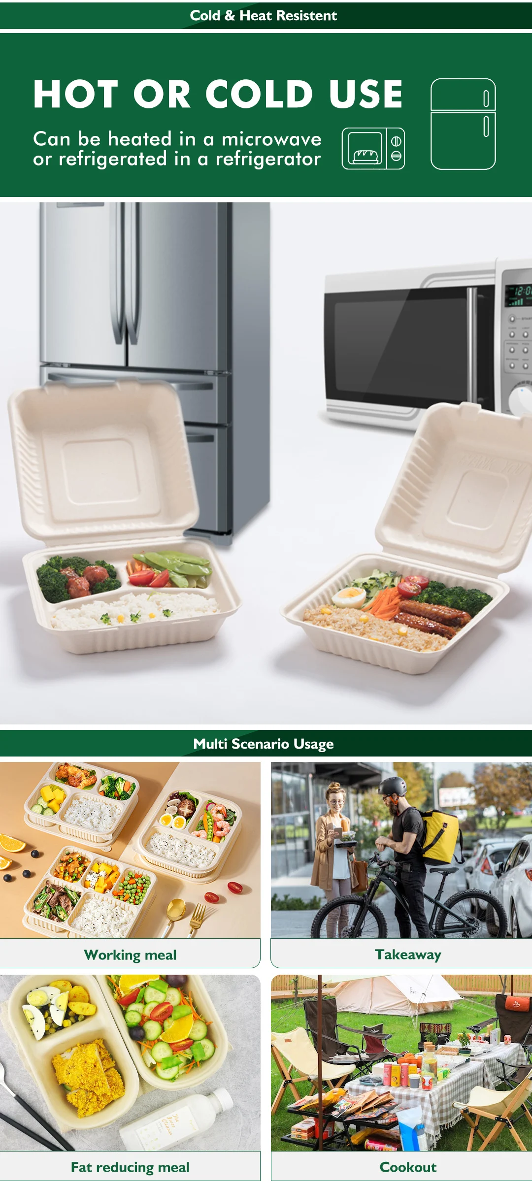 Custom Eco Friendly Bio-degradable Disposable Rectangular Container ...