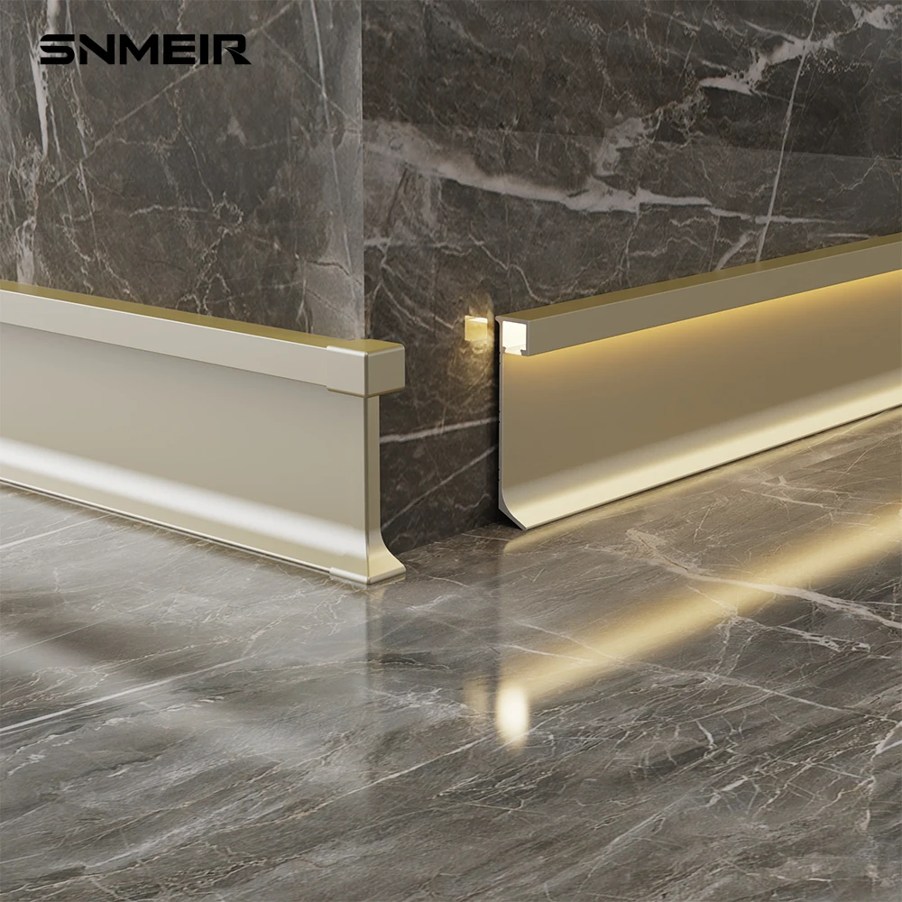 Senmry Gold Skirting Luminous Aluminium Skirting Board With Led Light ...