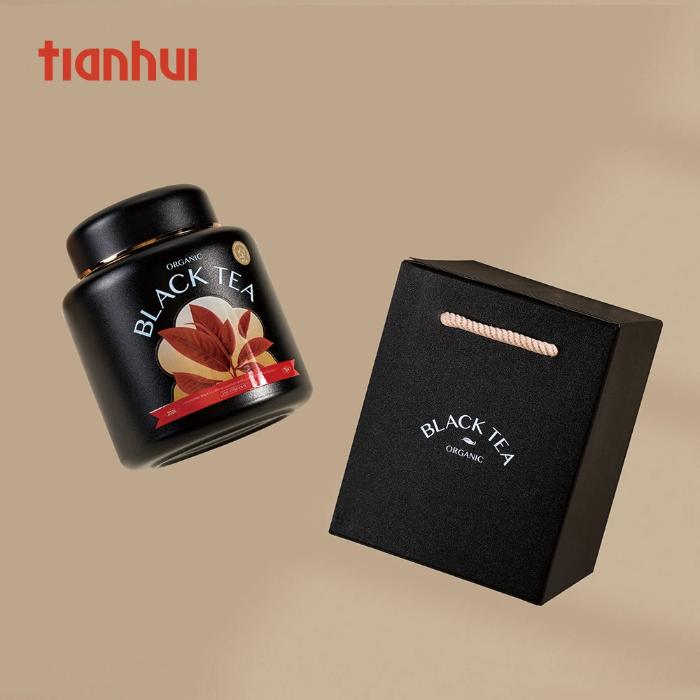 Tianhui  Big Airtight Cans Stainless Steel Cans Round Metal Canister for Loose Tea Storage Gift Set