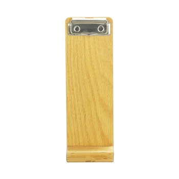 new arrival golden supplier a3 a4  table display drink restaurant wooden menu holder with clip