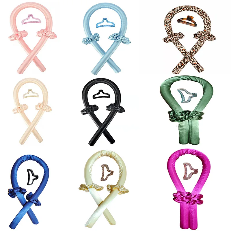 Easy Use Silk Heatless Hair Curling Ribbons Hair Roller Rods for
