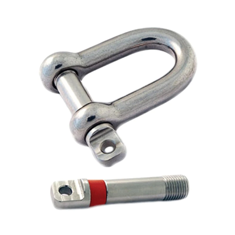 M6 38mm Straight D Shackle Short Stainless Steel 316 Breaking Load