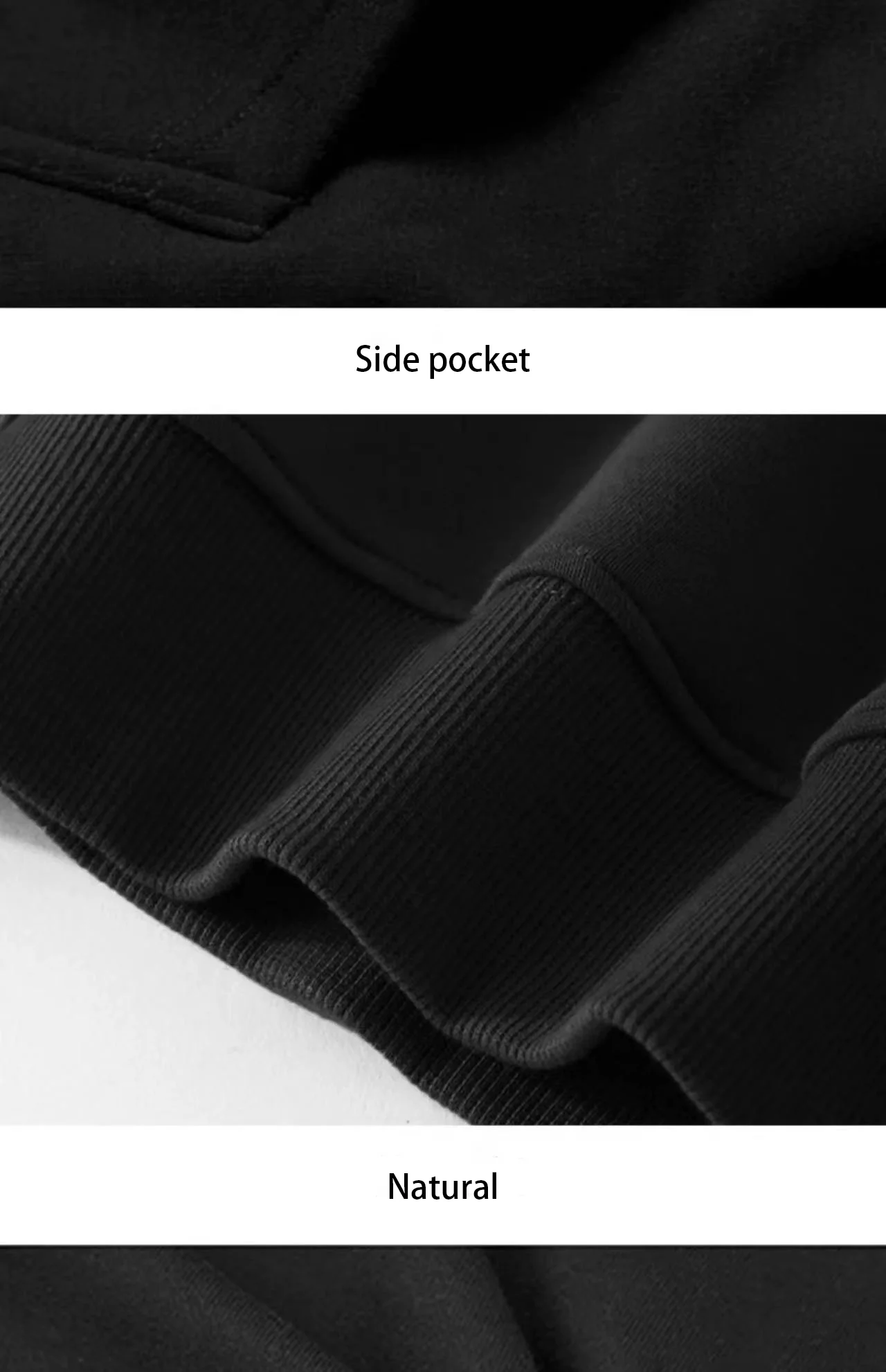 420g 100 Cotton Black Hoodies Customizable Logo Printing Pattern