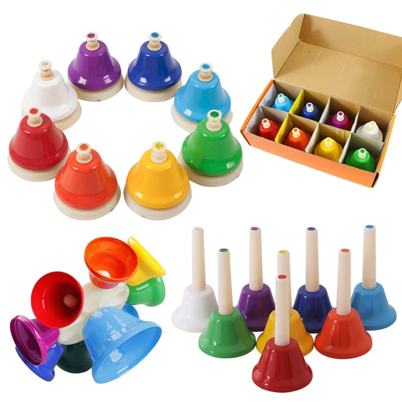 Children's Desk Bells – Musical Bell Set For Kids – Handbells For Toddlers – Fun Desk Bells Musical Instruments For Learning & Play – Music Bells For Kids Ages 3