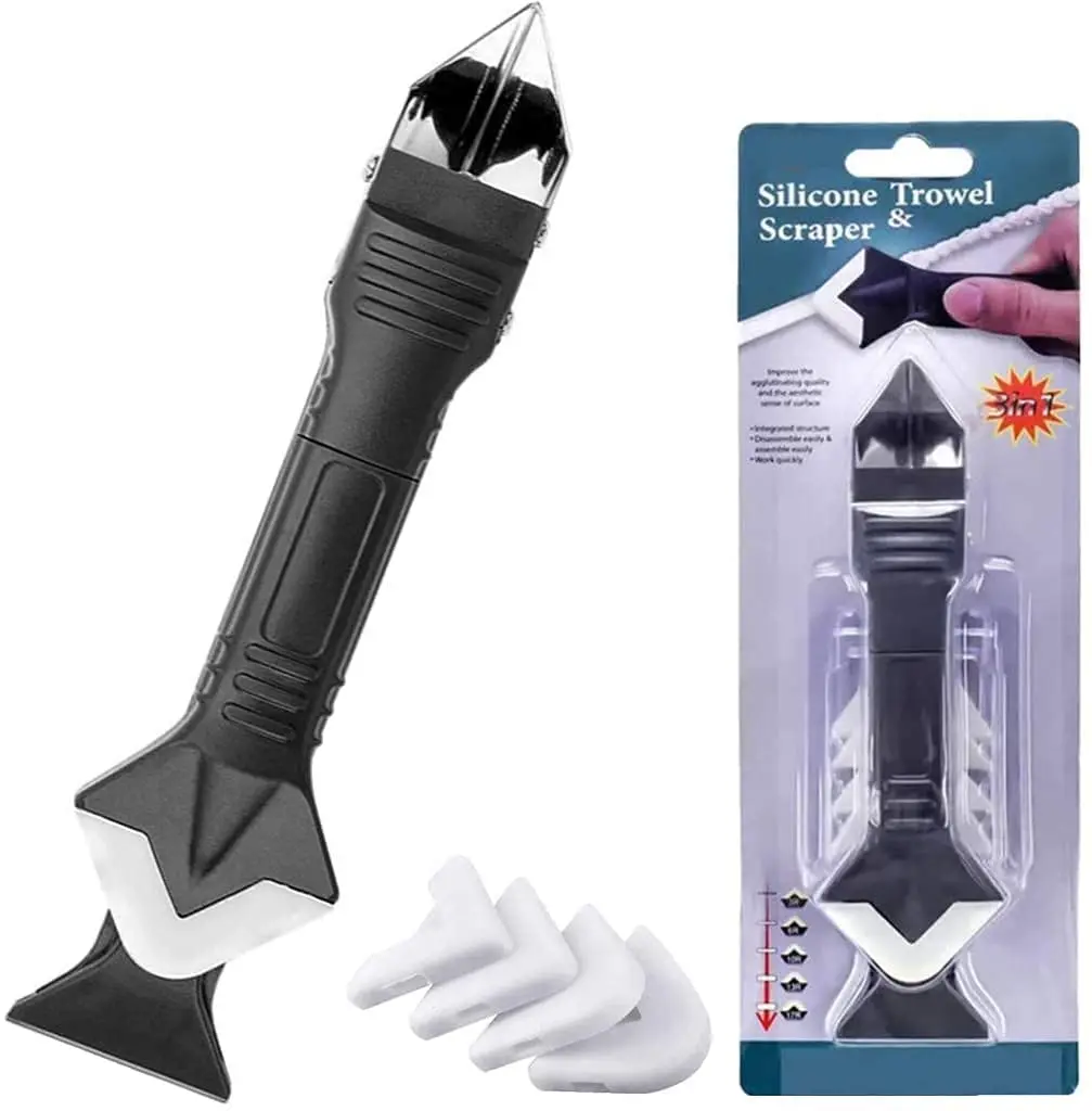 Glass Glue Angle Scraper Stainless Steelhead Sealant Kit 3 in 1 Removal Silicon Taker Tile Caulking Grout Scraper Tool