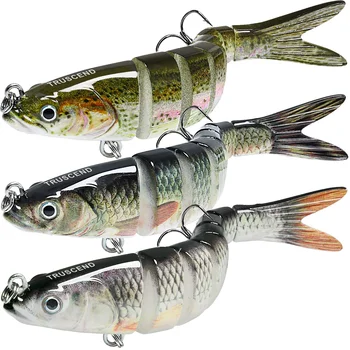 Cherry Bass Trout Multi Jointed Swimbait Slow Sinking Bionic Freshwater Lures Silicone Lifelike Fishing Lure Suit for River – Soft Lure – view 2
