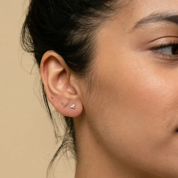 Sterling Silver Diamond Earrings Tiny Stud Earrings Kids Earrings Stud