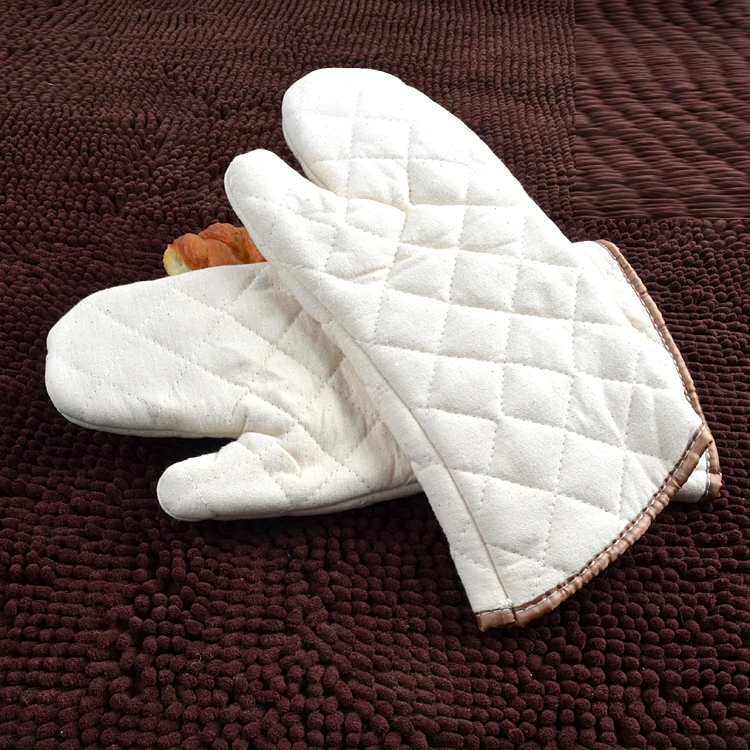 Factory Wholesale White Cotton Oven Mitts Can Be Used for Baking