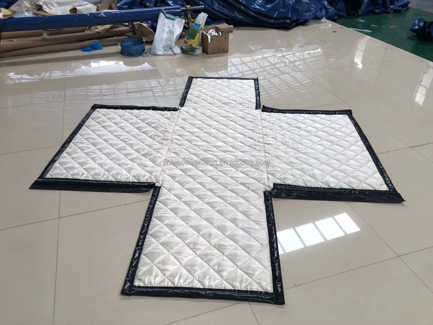 product jinbiao factory wholesale sound absorb waterproof net noise barrier soundproof blanket for construction site-11
