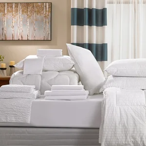 Luxury Cotton 400 Thread Count  White Hotel Bedding Set  OEKO-TEX Certified  Breathable Woven Fabric  Queen King Wholesale MOQ50