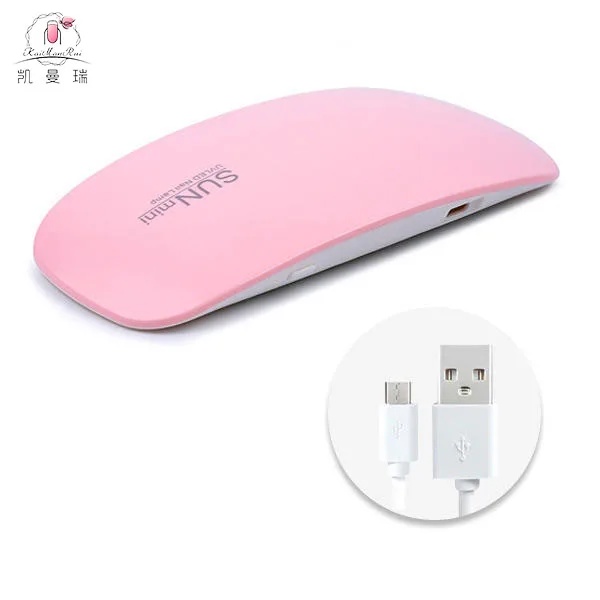 New SUN Mini 6W 6LEDS LED  Cordless UV Nail Lamp Dryer Manicure Nail Lamp UV Gel Professional Nail Lamp