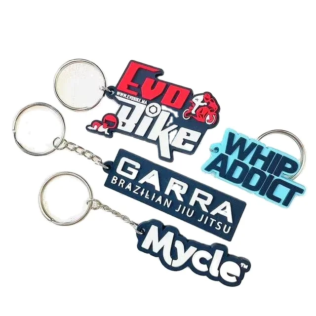Wholesale OEM Customized Logo 3d/2d Rubber Designer Keychains