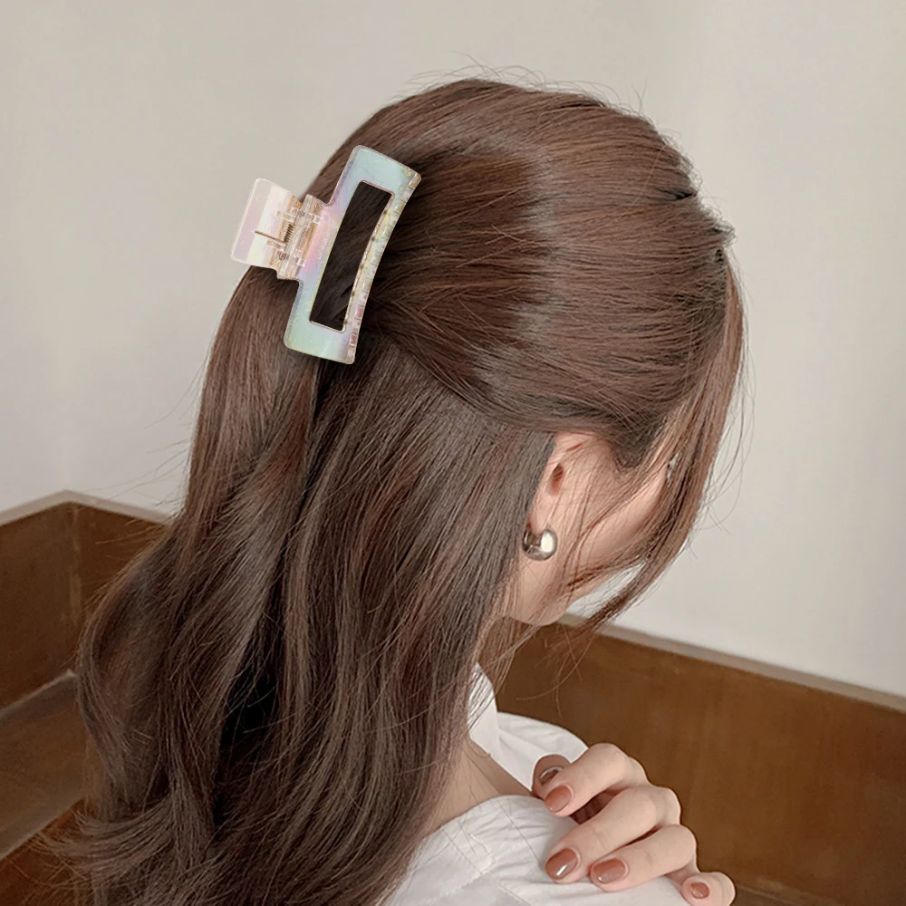 Korean Variety Styles Transparent Hair Claw Ladies Big Resin Hair Claw Clips Solid Color Shark Hair Clip for Girls