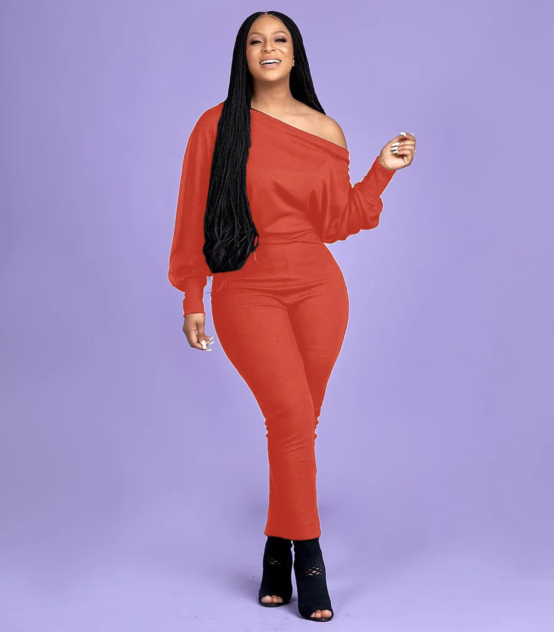 2022 Fall and Winter Loose Slevee Long Pants Sexy Rompers Lantern sleeve Bodysuit Jumpsuit