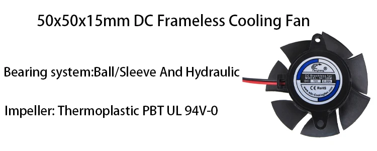 Ventilation Axial Cooling Fan, 5015, 50mm, 2pin, 12V - detail 12