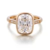 Anillo de oro macizo de 10 quilates con diamantes de laboratorio