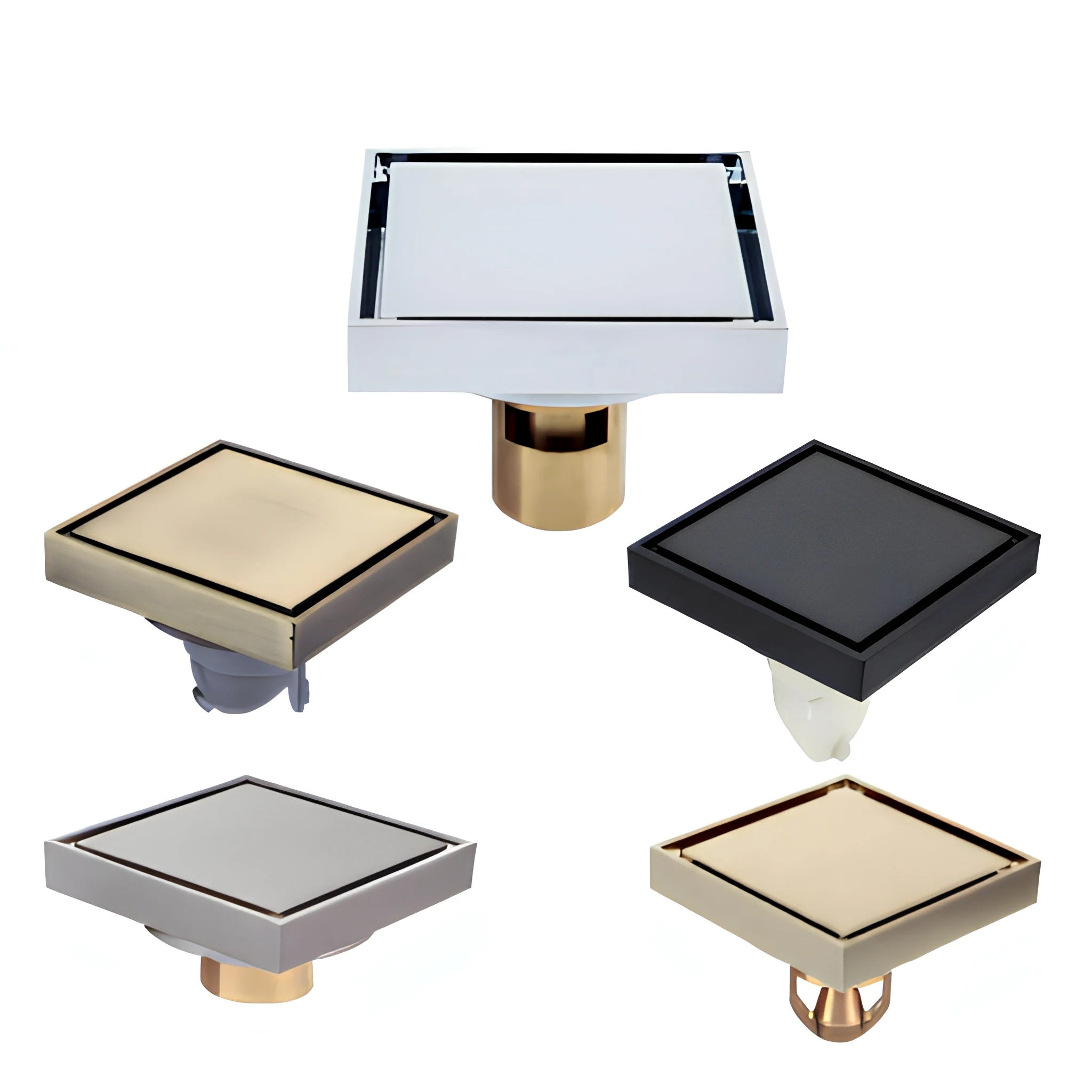 Maestro Spectrum Solid Brass Linear Square Floor Drain Tile-Insert Invisible Shower Drain Anti-Odor for Luxury Hotel Project