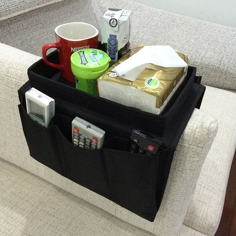 Feeilty Sofa Armrest Organizer Bag Couch Chair TV Remote Control Magazine Waterproof Storage Bag 