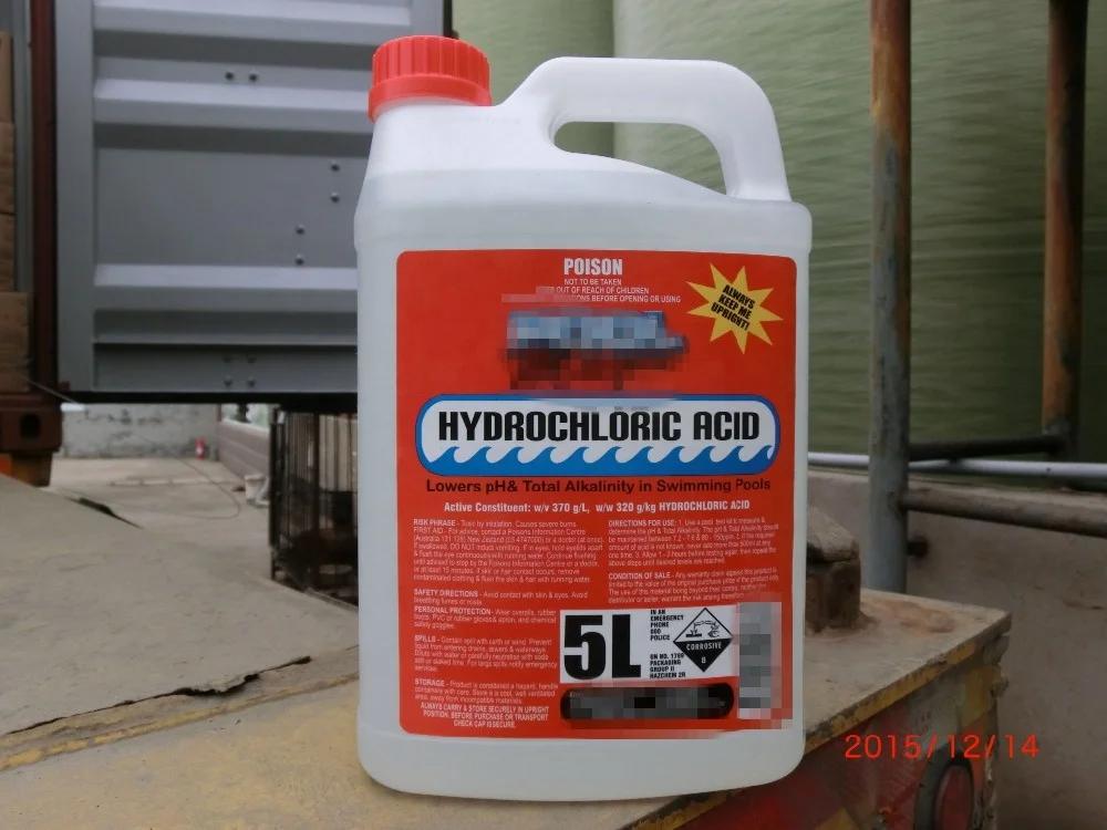 
Китайский производитель, муриатическая кислота, гидрохлоровая кислота для бассейна 