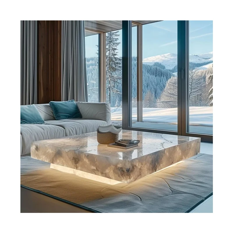 Модерн дизайндык жарык чыгарган таштун стол үстүндөгү бети — гостиницалар үчүн табигый жана жасалма кварц, парлактатылган бет