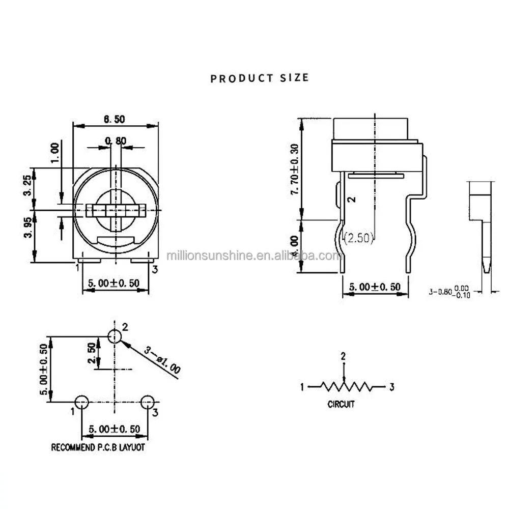 RM065 RM-065 100 200 500 1K 2K 5K 10K 20K 50K 100K 200K 500K 1M ohm Trimmer Potentiometer variable resistor supplier