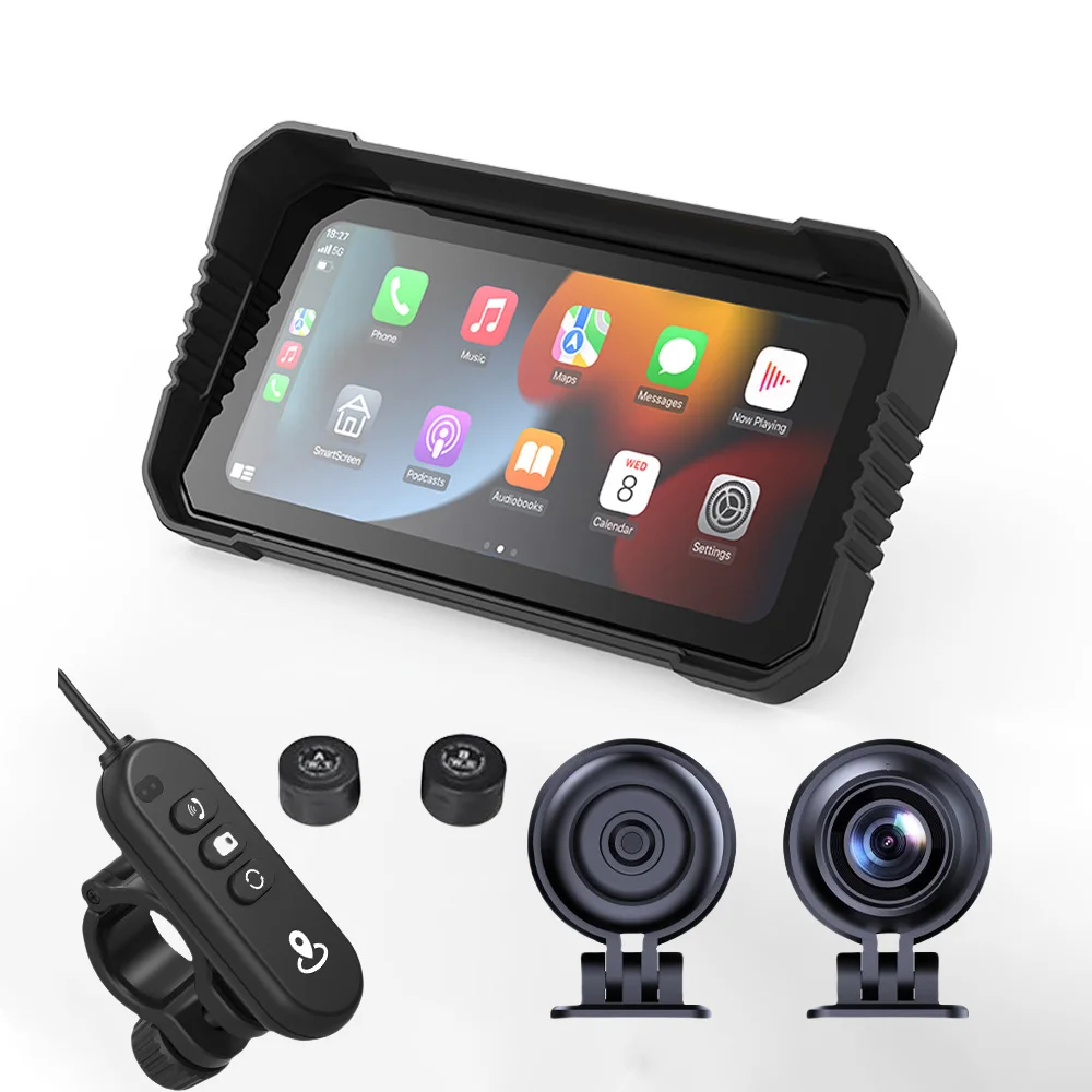 6.25'' Portable Carplay Motorcycle DVR GPS Navigation Waterproof