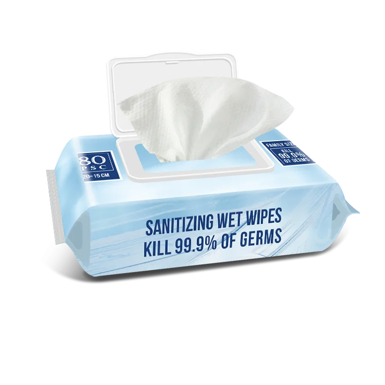 80 pieces Ethyl free  Hands cleaning wipes 99.9% kill germs cheap unscented sanitizing wet wipes