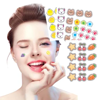 Cartoon Pattern Hydrocolloid Essential Oil Acne Patch Portable Independent Packaging Pimple Patch with High Absorption