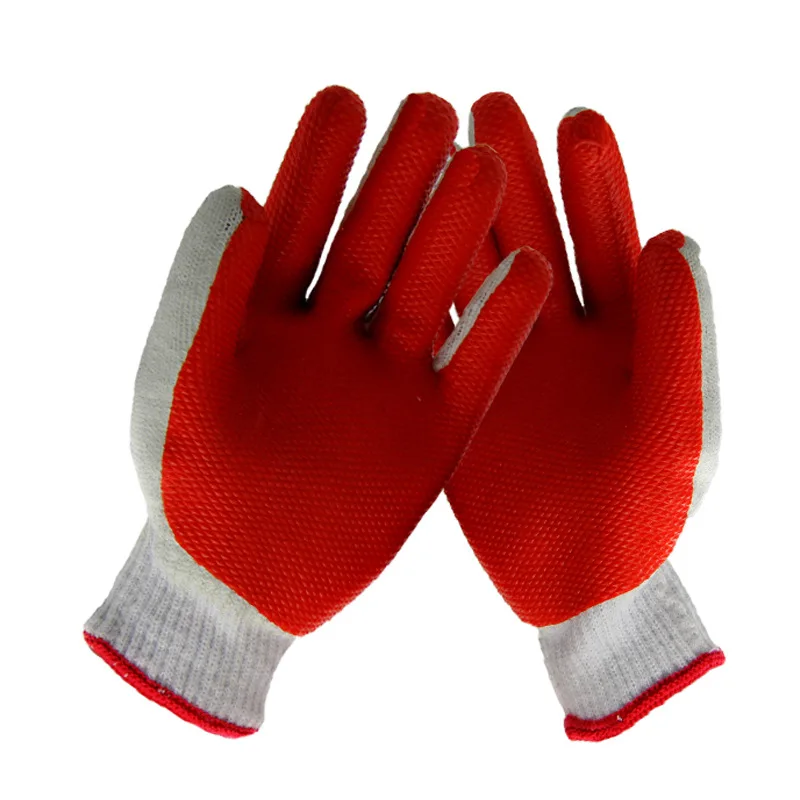 thick rubber work gloves