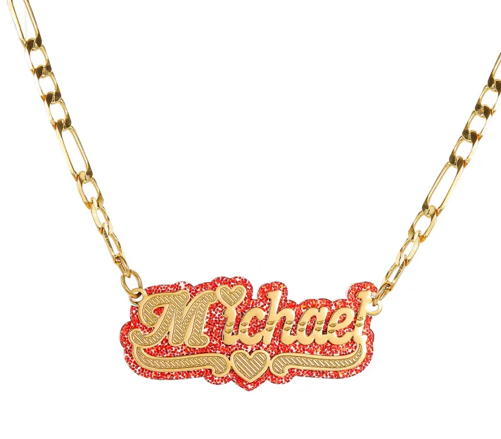 Custom Name Necklace Cuban Chain Metal 