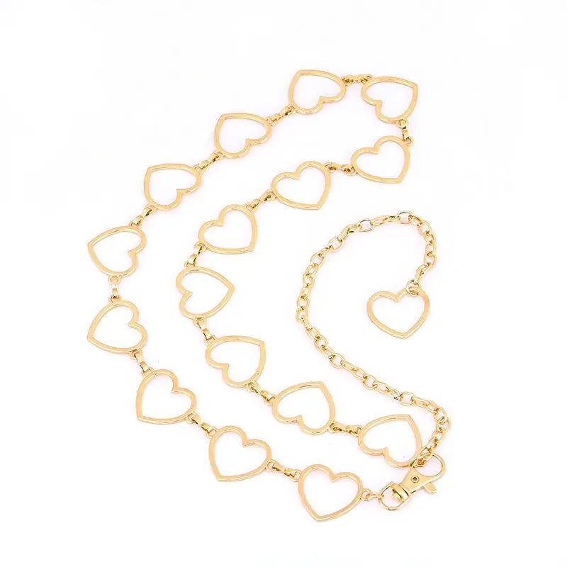 Women Fashion Heart Chain Belt Female 