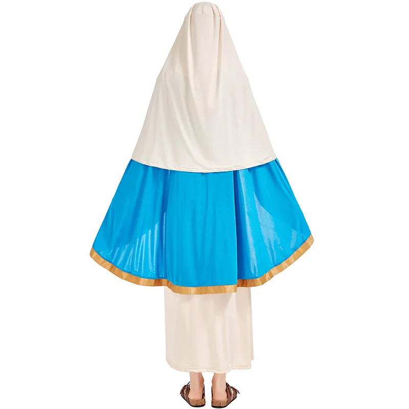 Stage Performance Wear Israel Jewish Costume Vintage Blessed Virgin Mary  Dress up Costume Women Long Dress With Headscarf