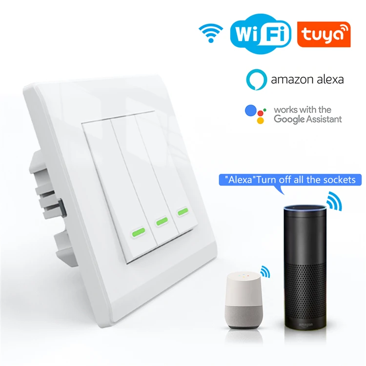 Настенный выключатель Tuya для умного дома ЕС/Великобритания 1/2/3