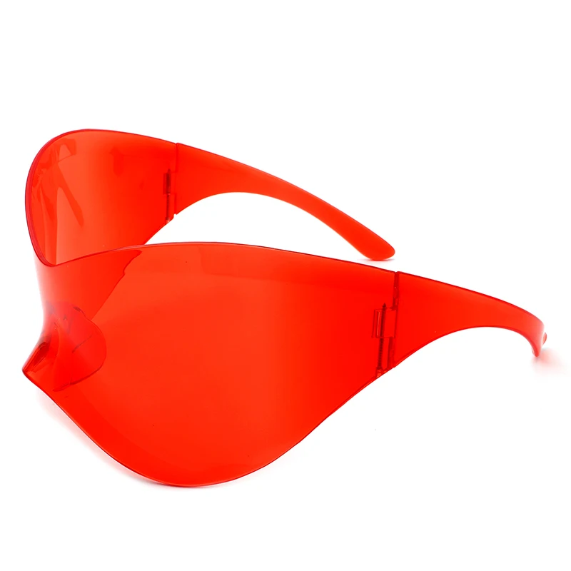 2023 Oversized Futuristic Y2k Shield Sun Glasses for Men Women Wrap Around Fashion Superhero Chic Mask Sunglasses Shades
