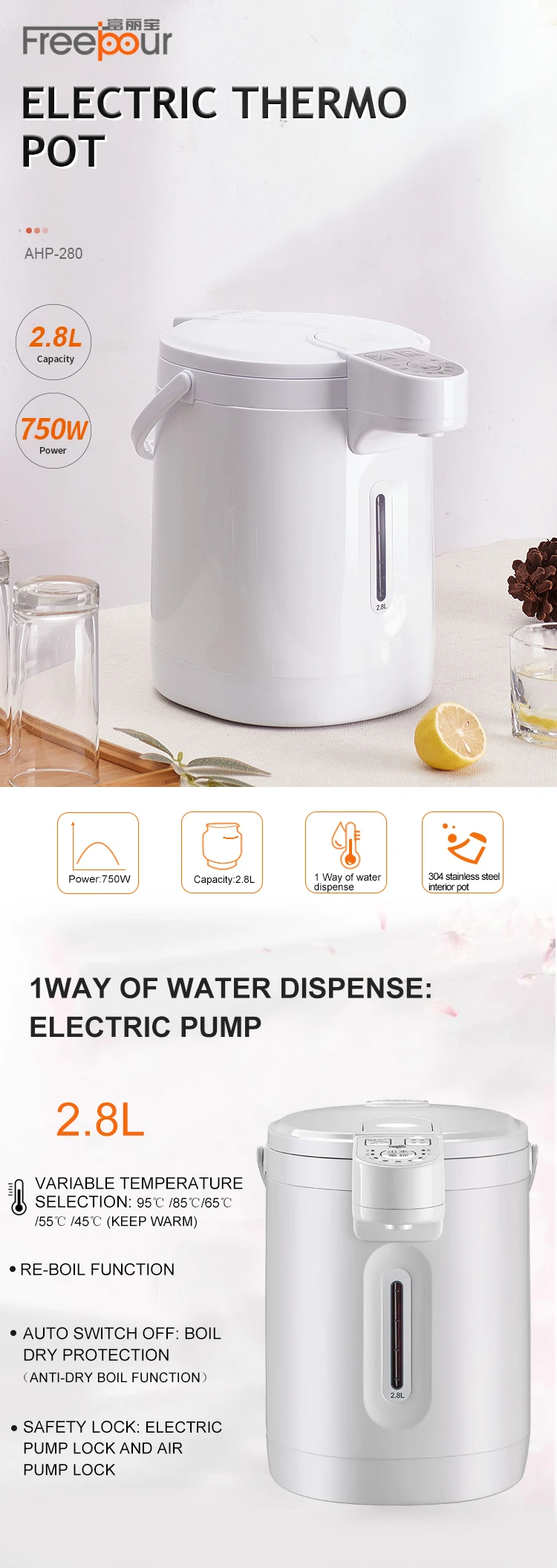 Household Water Non Electric Coffee Pot Airpot Two in One Dispenser 3.8L -  China Vacuum Pot and Stainless Pot price