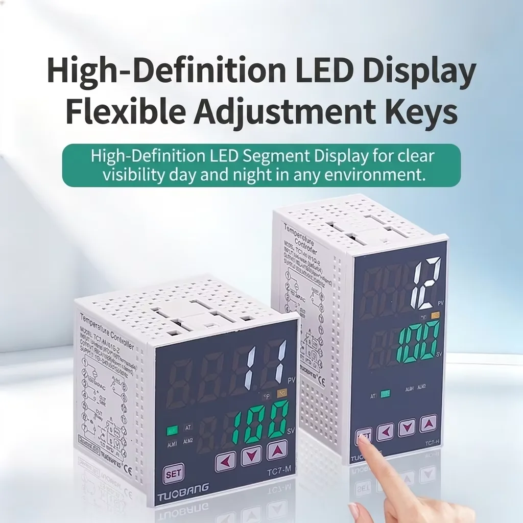 Intelligent Temperature Controller TC7 W2G-2 Universal Input LED Display Industrial PID Thermostat for Packaging Machine
