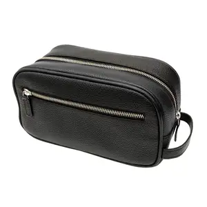 Men Travel Waterproof Shaving Kit Leather Toiletry Bags