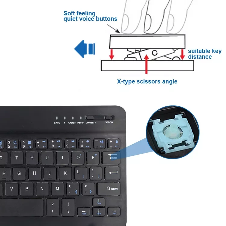 Factory Portable Mini Wireless Bluetooth Keyboard for iPad Phone Tablet Slim Keyboard for Office for Study