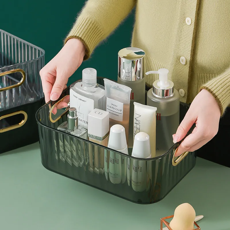 Nordic Style Acrylic Finishing Storage Basket Plastic Makeup Organizer Container Storage Basket manufacture