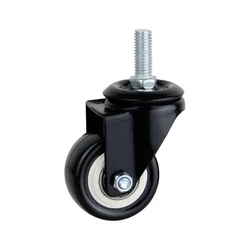 Furnitures black castor wheel 2 inch oem universial pu double bearing caster wheels with brake NO 2