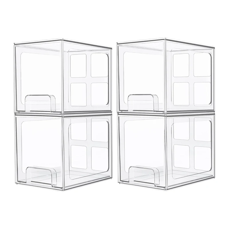 Stackable Bathroom Multifunction Clear Cosmetics Storage Organizer Plastic Drawers for Makeup Skincare