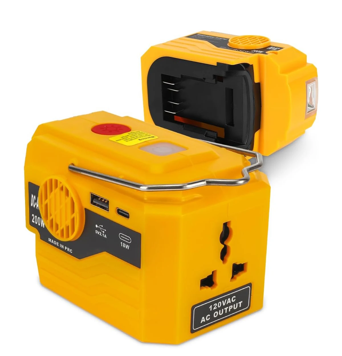For Dewalt Battery DC 18v to AC 110v 220v Output Inverter Generator with USB Charger Adapte Cordless Power 200W Inverter
