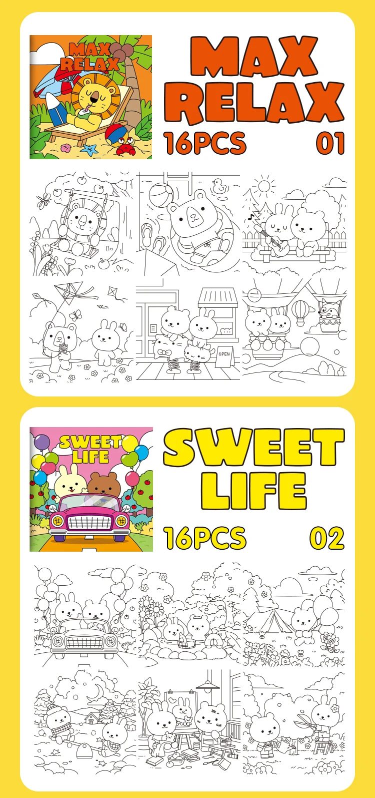 product custom wholesale factory paper printing service oem simple 2026 ins cute early education coloring books for kids adult-7