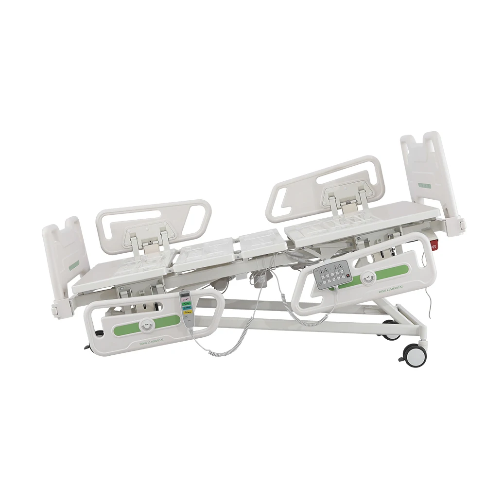 Manual Electric Anti-Skid Stainless Steel Nursing Bed-Five Function Critical Care Hospital Equipment Infusion School Use Battery 4